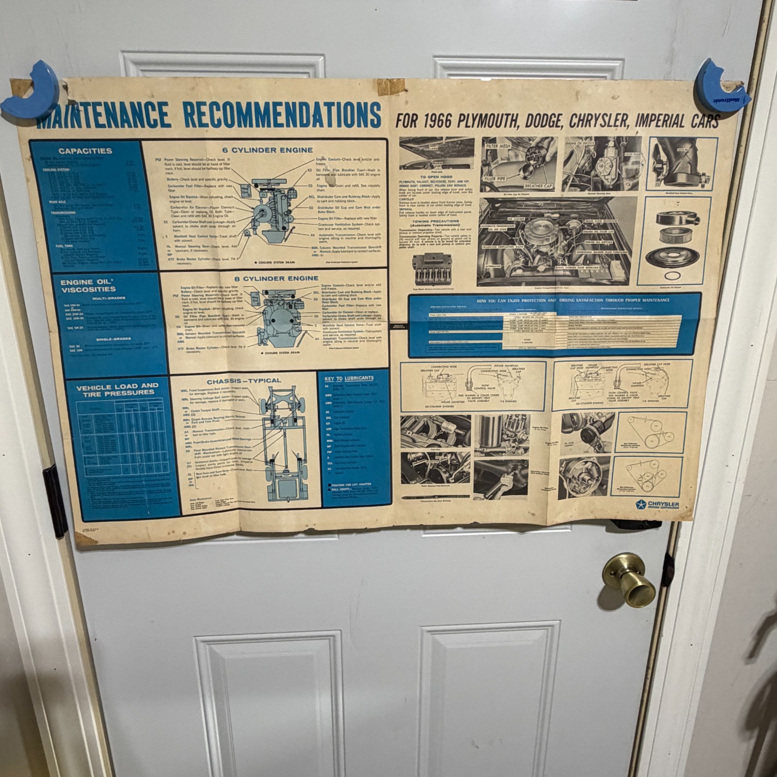 1966 Chrysler Plymouth Dodge Imperial Maintenance Brochure Poster Mopar Dealer