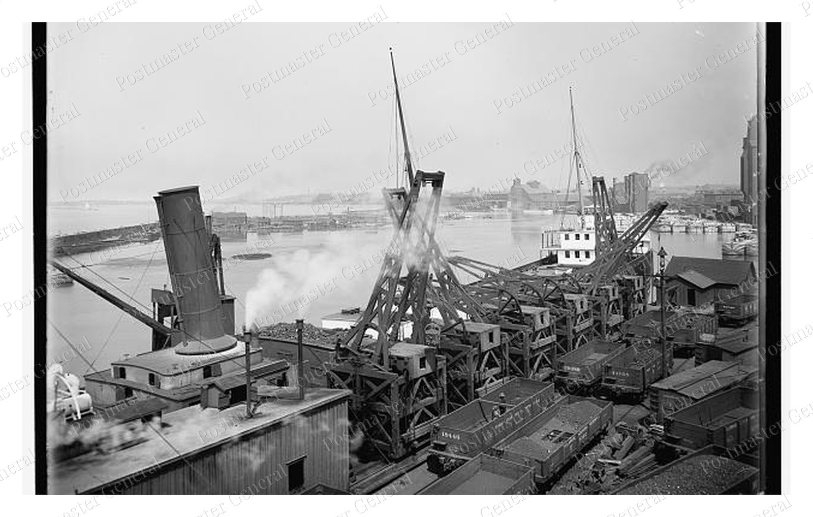 Buffalo New York Lackawanna Ore Docks Standard Postcard COPY RPPC