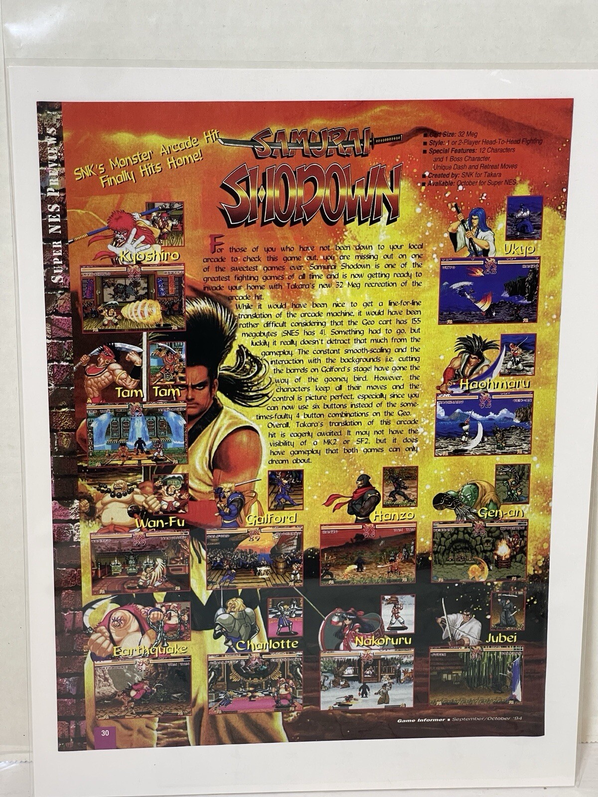 Samurai Showdown Video Game Preview Magazine Article Print Ad Ephemera