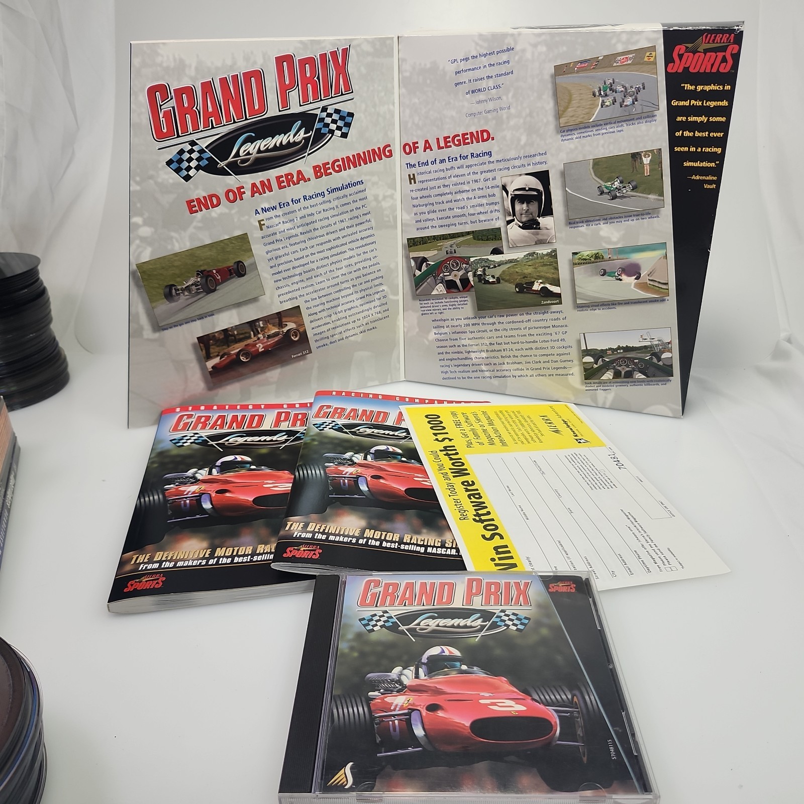Grand Prix Legends (PC, 1998) Big Box Sierra Sports W Manual Vtg Computer