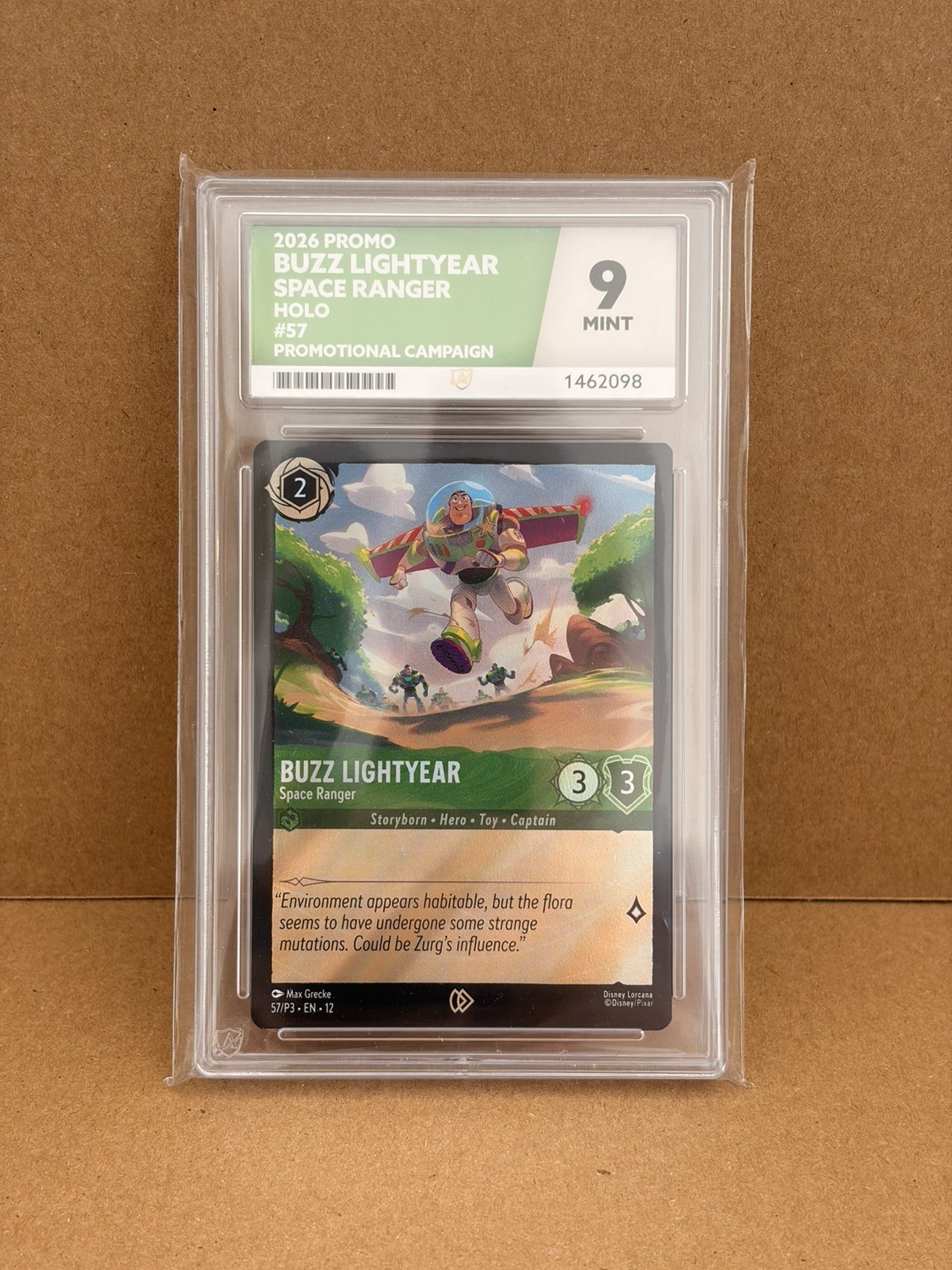 Disney Lorcana - Buzz Lightyear - Space Ranger - 57/P3 Foil Promo ACE 9 Graded