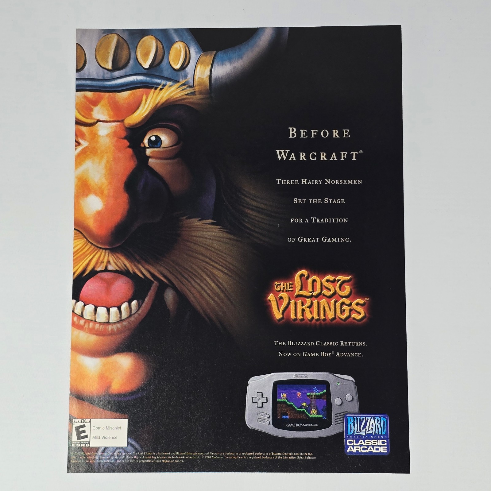 The Lost Vikings Nintendo GameBoy Advance Norsemen Print Ad/Poster Promo Art