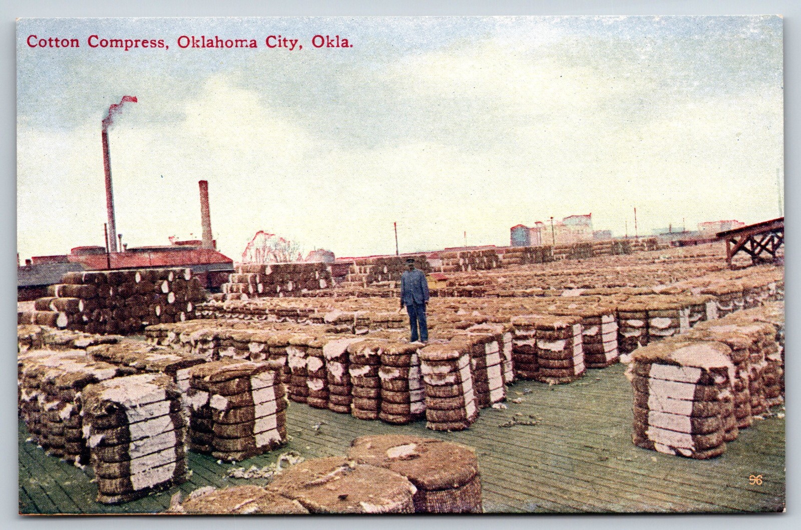 Cotton Compress, Oklahoma City Oklahoma OK Vintage Postcard F1