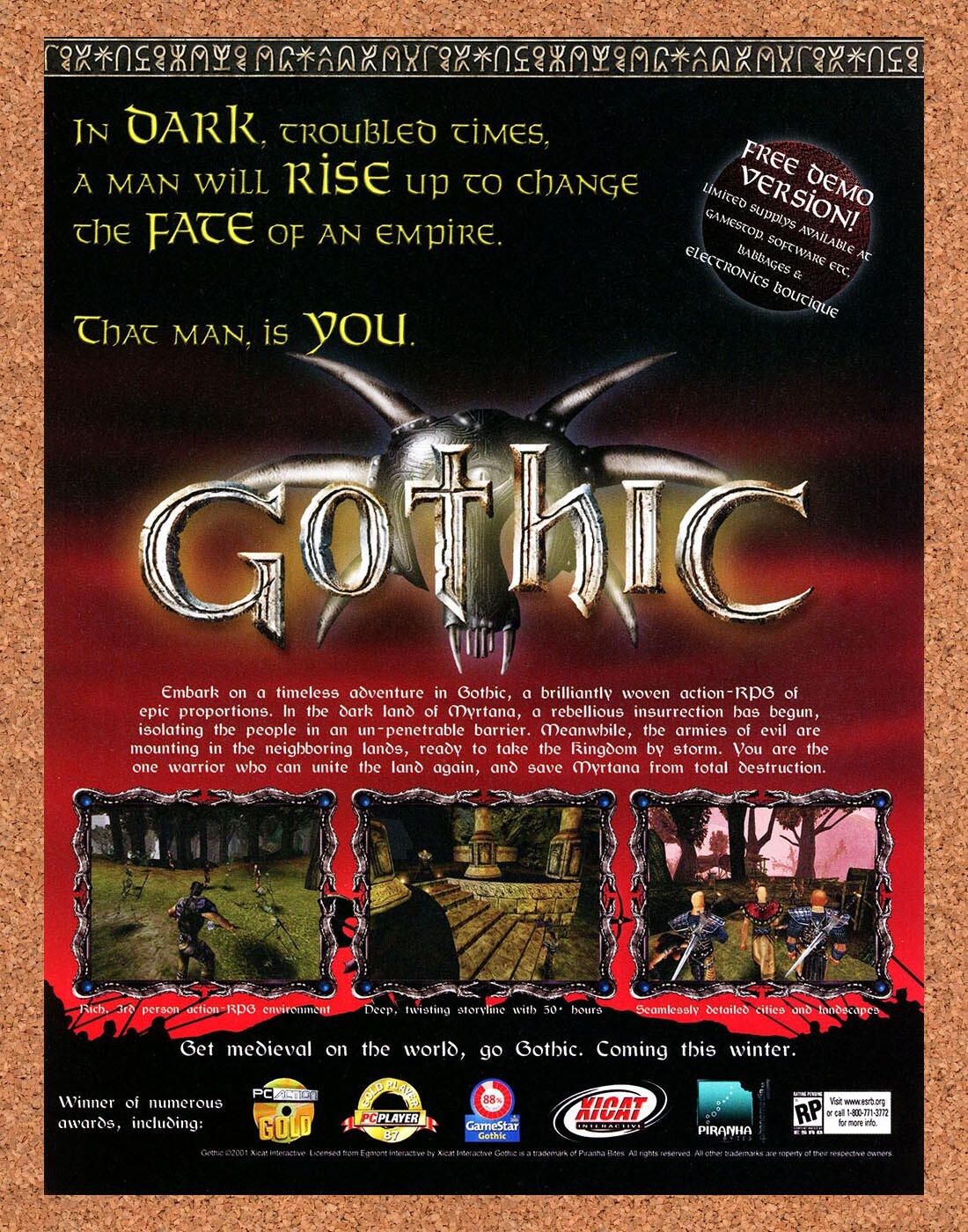 2001 Gothic PC Original Advertisement / Retro Promo v1