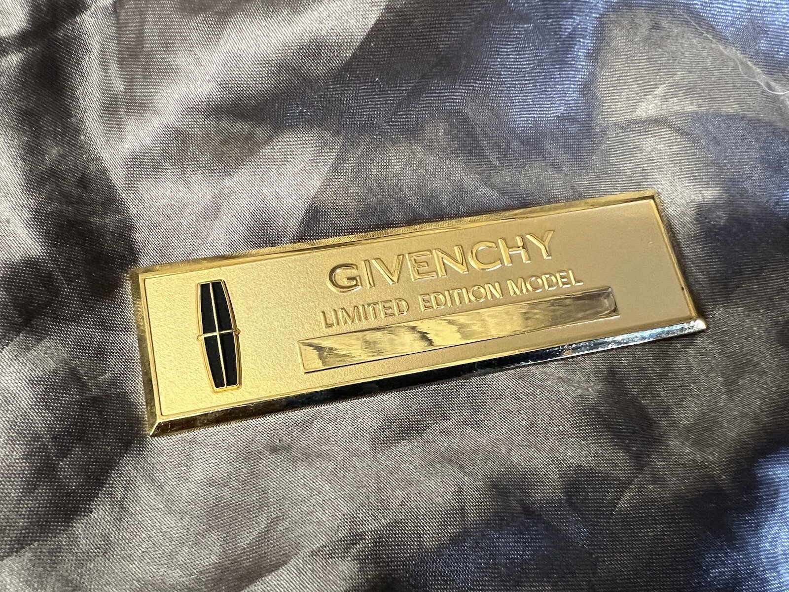 NOS Lincoln Continental Givenchy Gold Dash Plaque Series Mark IV V VI Designer