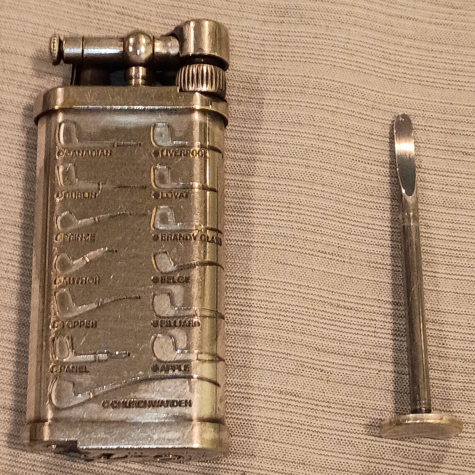 IM Corona Old Boy Lighter Pipe Silver Plated, Patina. Japan