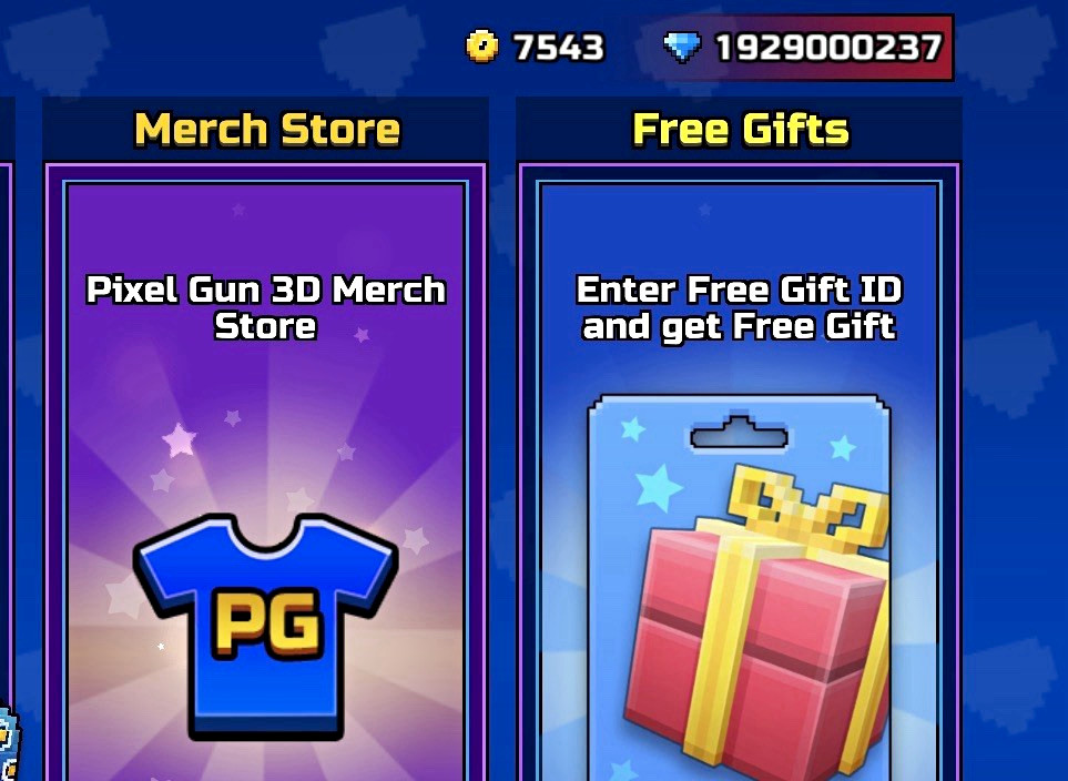 Pixel Gun 3D gems and coins for sale