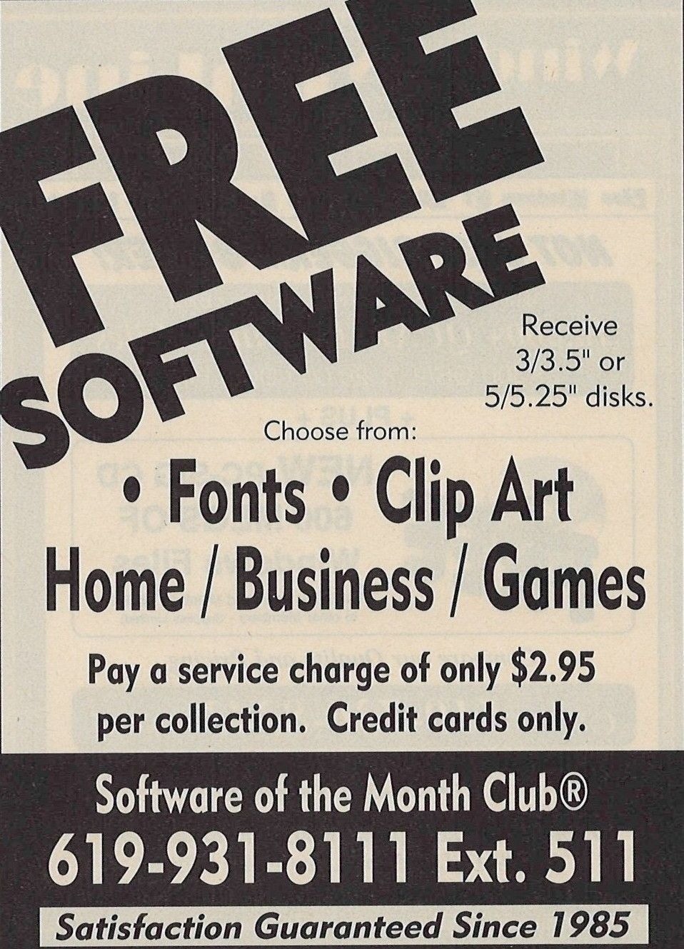Free Software Of The Month Club Vintage Print Ad 1993 u Original