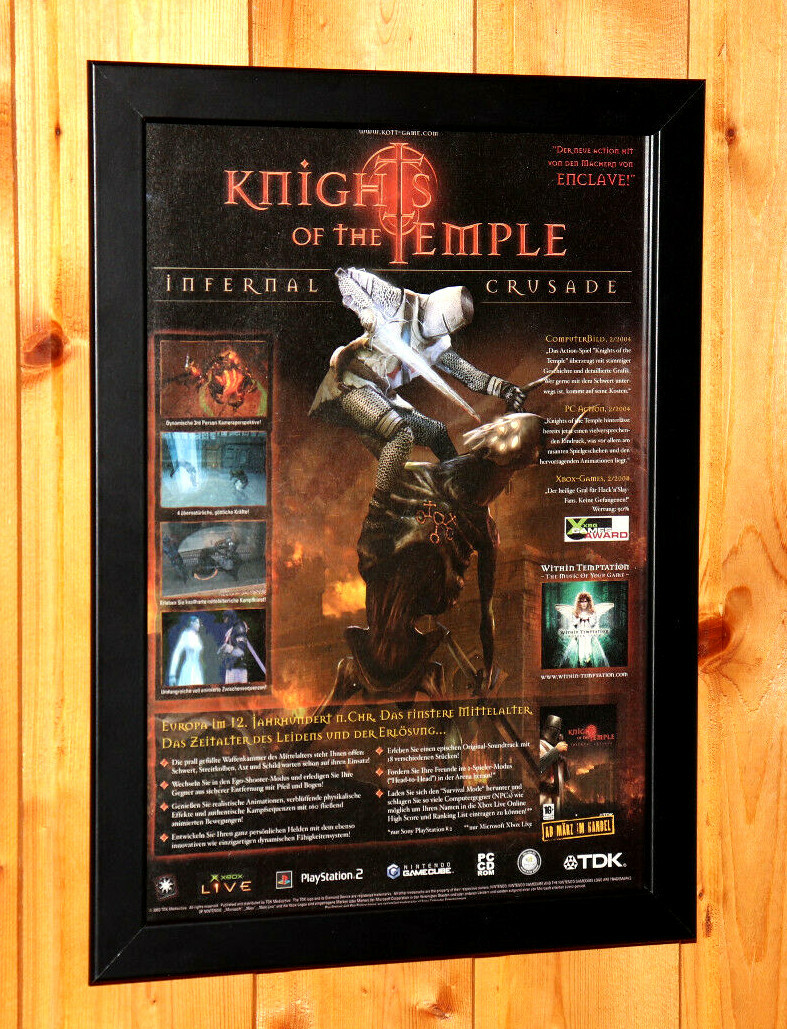 Knights of the Temple Infernal Crusade Small Poster / Old Ad Page Framed PS2 