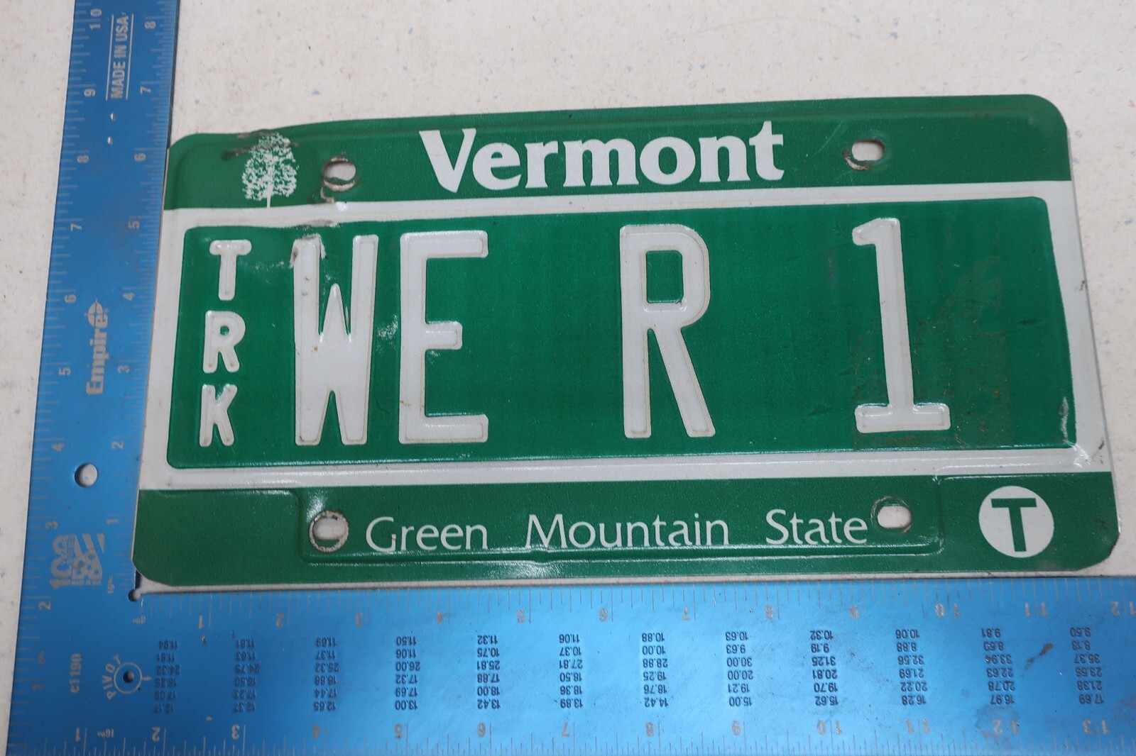 Vermont VT License Plate Tag Vanity Truck Unity Togetherness We Are One WE R 1