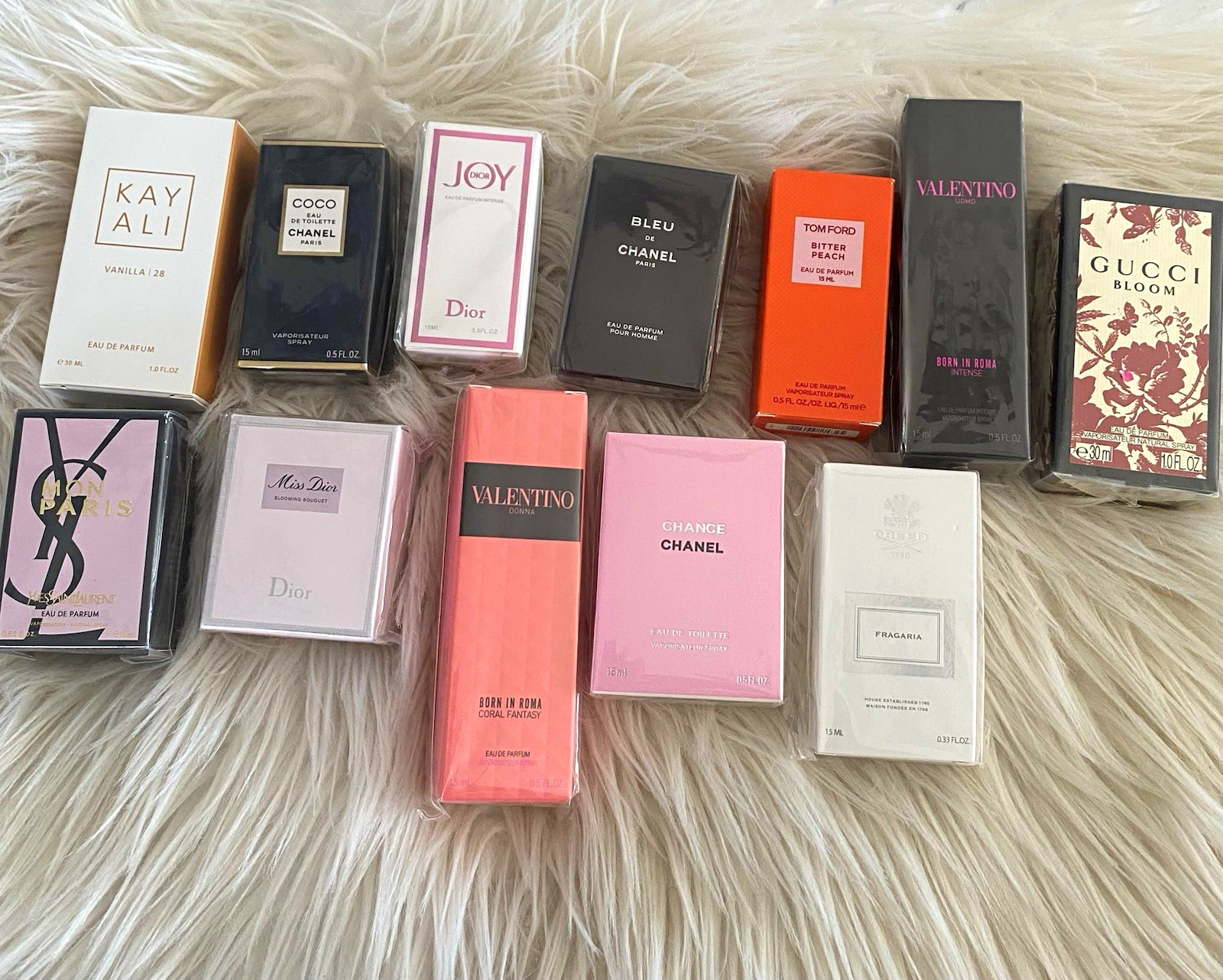 12 Mixed Brands Perfume Miniatures Kayali Chanel Dior Tom Ford Valentino Gucci