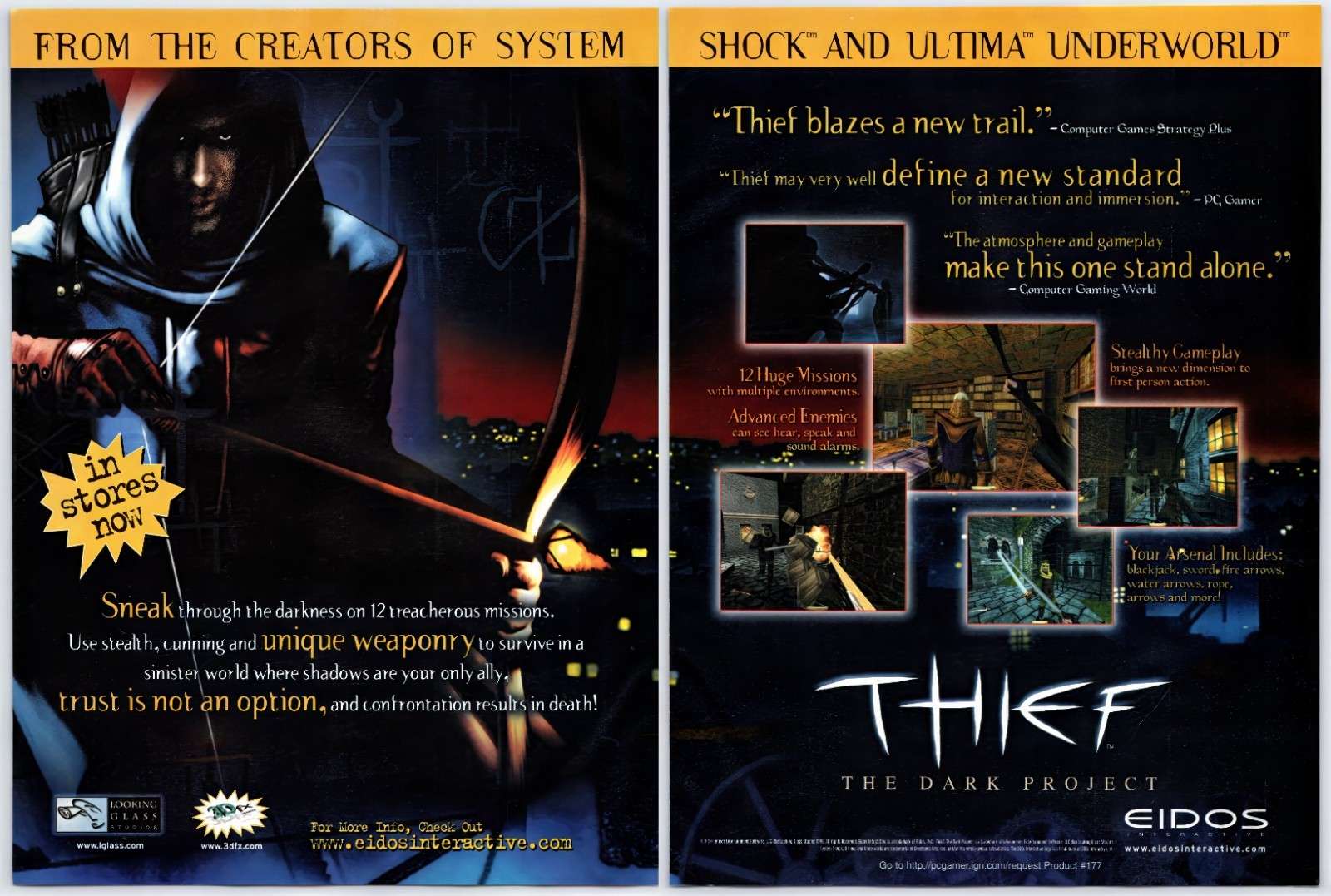 Thief The Dark Project - PC Game - Vintage Print Ad Original Promo Art - 1998