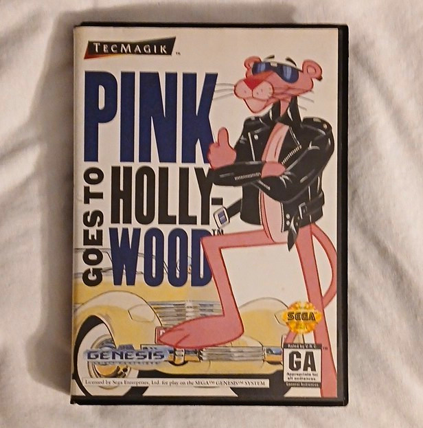 Pink Goes to Hollywood - Sega Genesis - Tecmagik 1993 GA Pink Panther w/ Manual