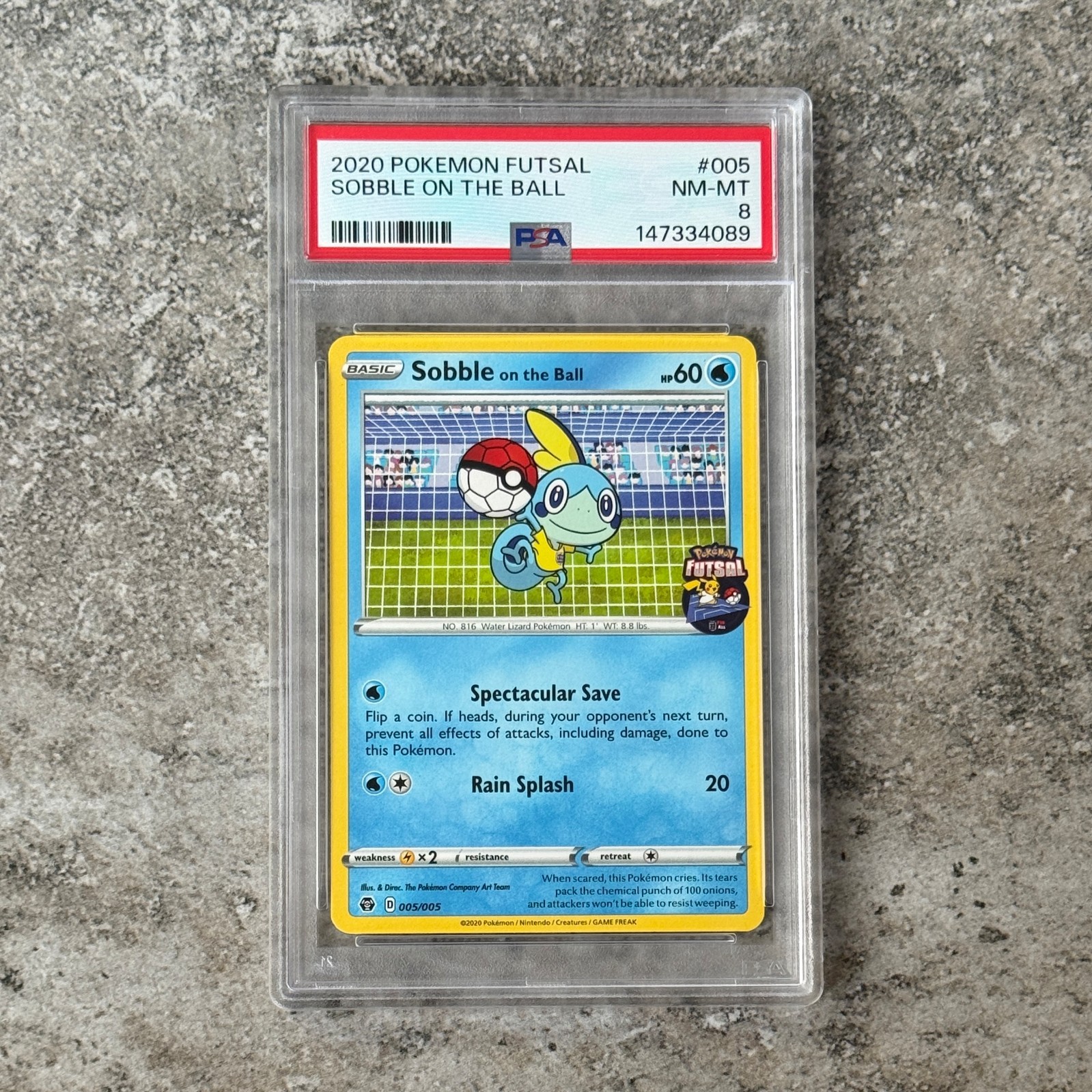 PSA 8 SOBBLE ON THE BALL #005 - Futsal 2020 Promo Pokemon Card