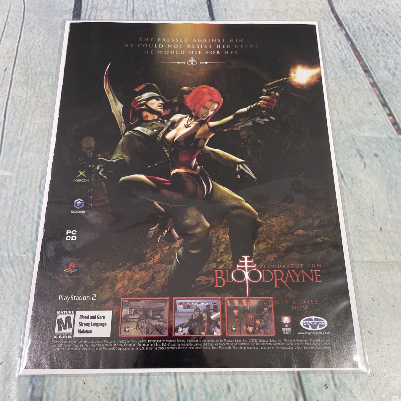 2002 Blood Rayne Video Game Vintage Print Ad/Poster Pinup Promo Art Magazine Pg