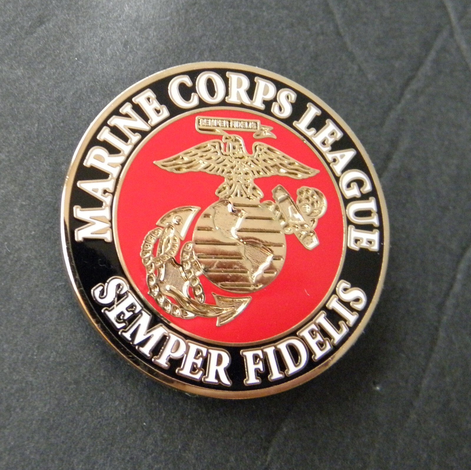 US MARINE CORPS LEAGUE USMC MARINES SEMPER FIDELIS LAPEL PIN BADGE 1.5 INCHES