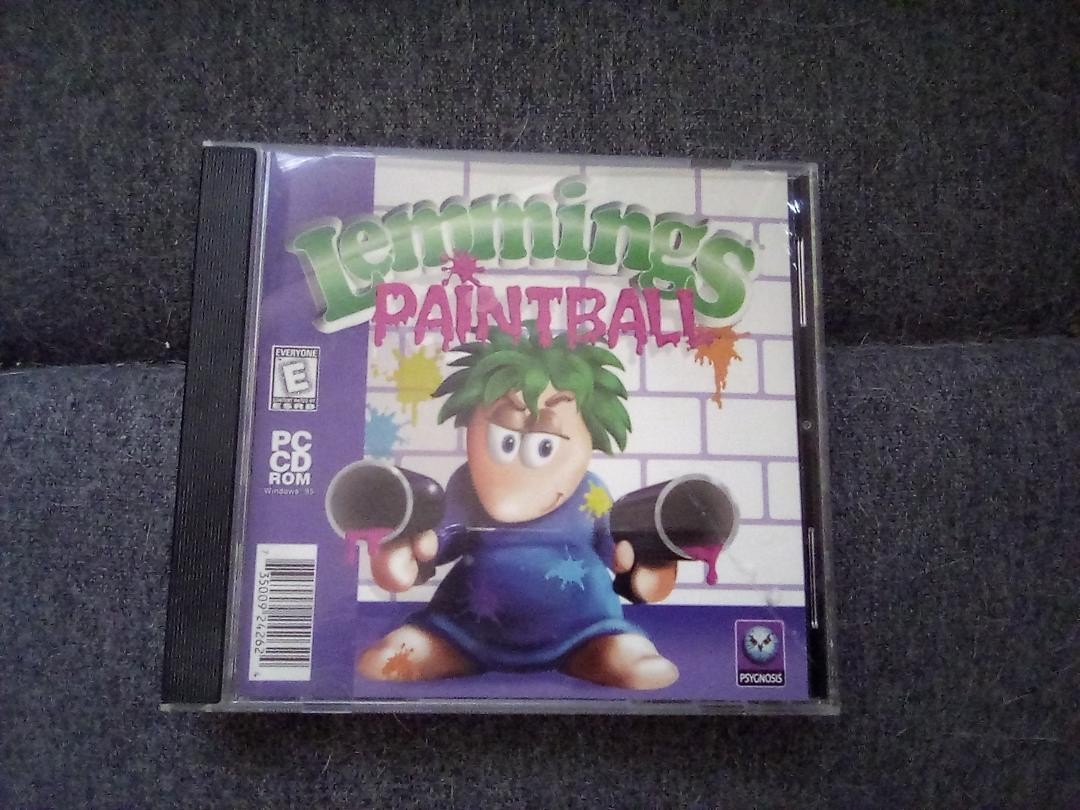 Lemmings Paintball - [PC, CD-ROM, 1996] casing and disc