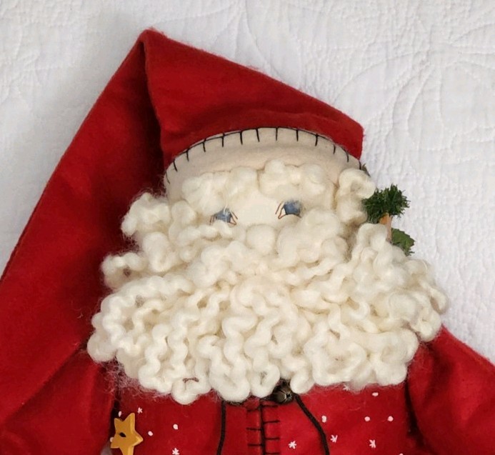 Charming Large Handcrafted Sitting Santa Doll 1990s VG Vintage Pre-Owned Cond