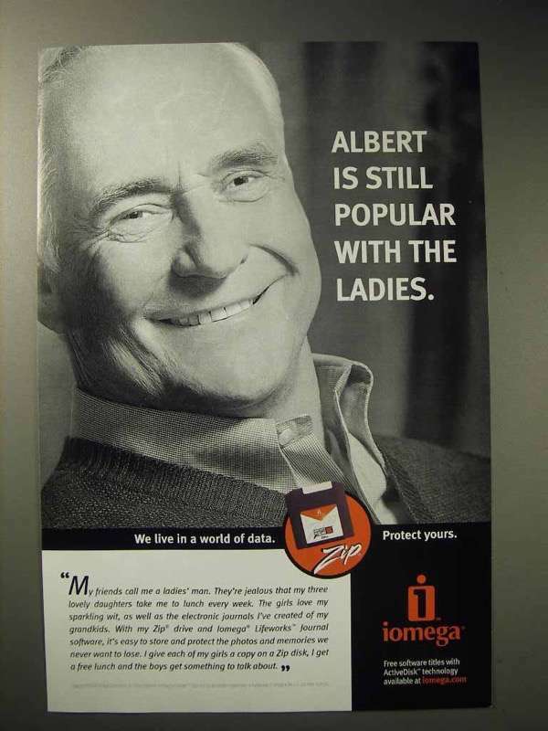 2002 Iomega Zip Disk Ad - Still Popular With Ladies