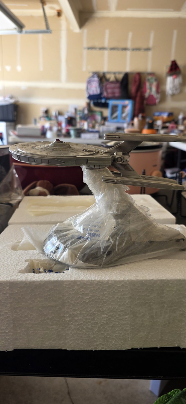 Franklin Mint Star Trek USS Stargazer NCC-2893 PEWTER Ship w/Stand 1993