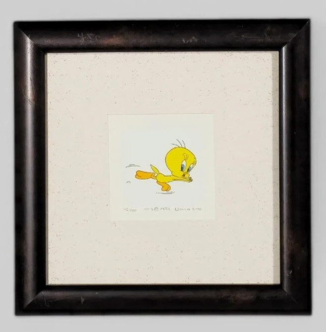 Framed Warner Brothers Limited Edition Etching Tweety Bird\
