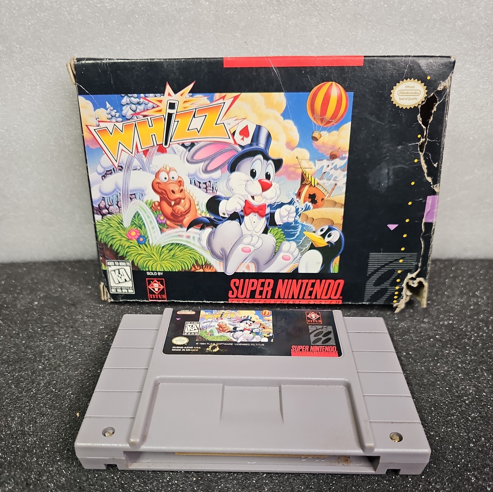 Whizz (Super Nintendo | SNES) Rare Tested Authentic Game and Box *READ*