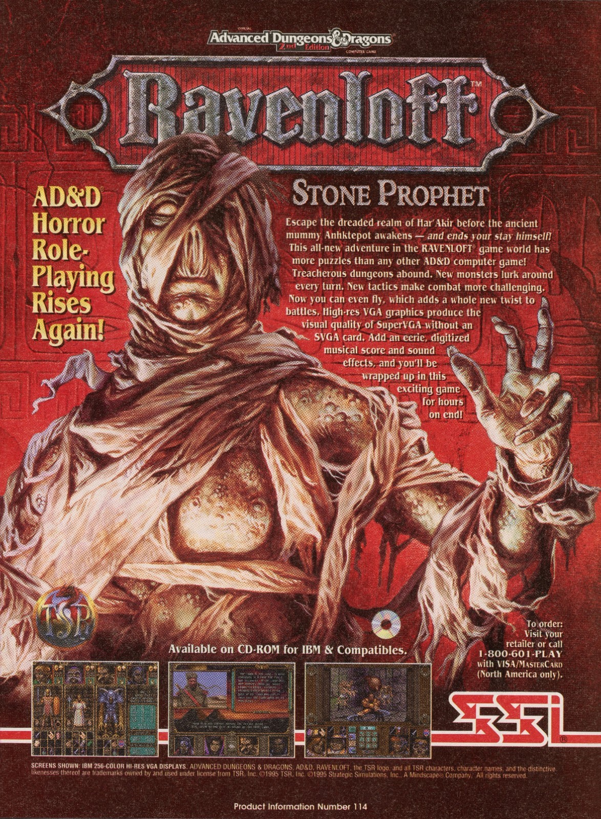 Dungeons & Dragons Ravenloft Stone Prophet PC Game Promo Ad Art Print Poster