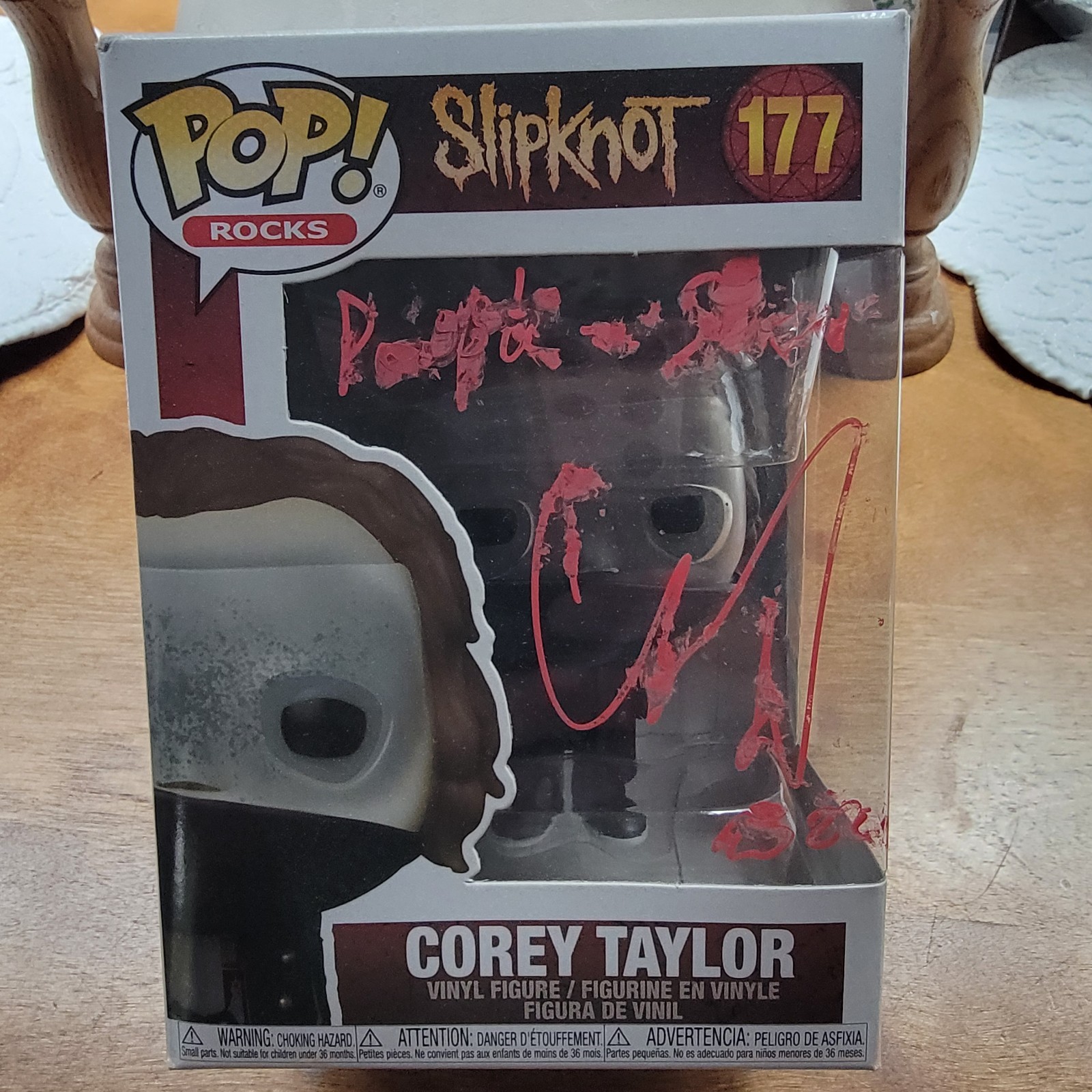 Funko Pop Corey Taylor #177 Slipknot Signed In Protector,Inscribed People =Shi#