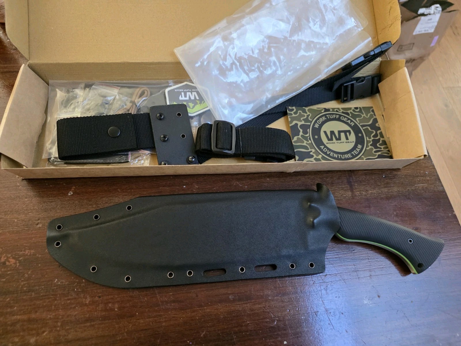 Work Tuff Gear Night HUNTER K329 Steel Knife Black Texture New Satin 