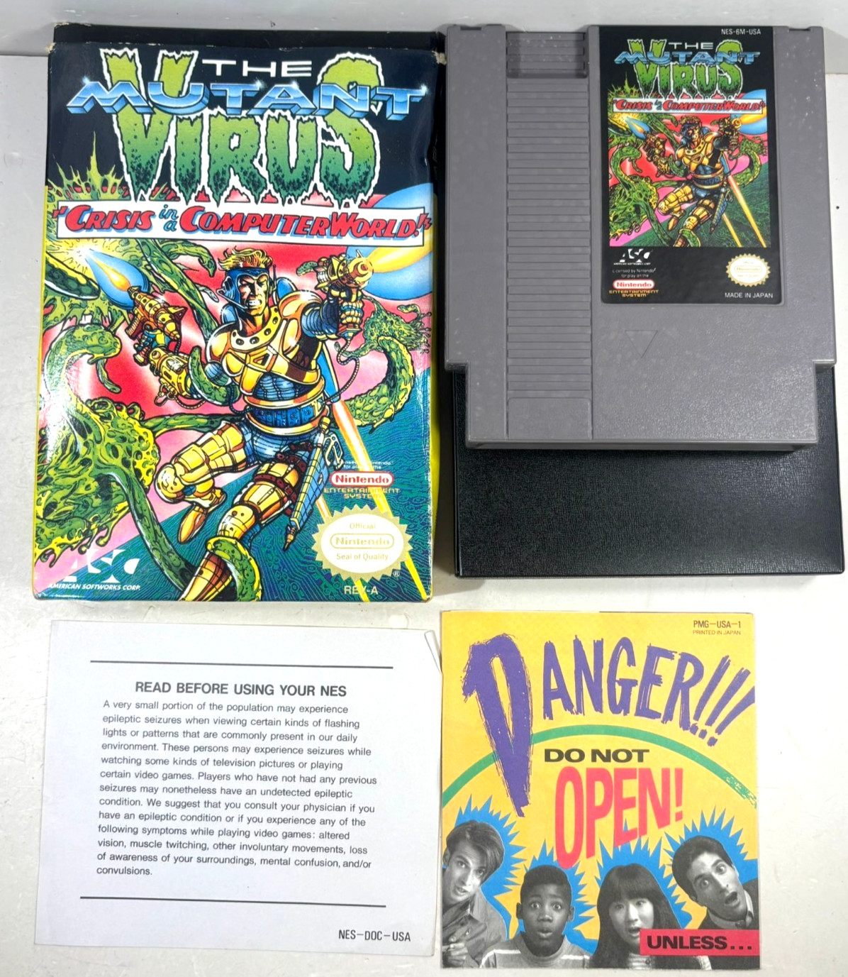 The Mutant Virus: Crisis in a Computer World (Nintendo NES) with Box