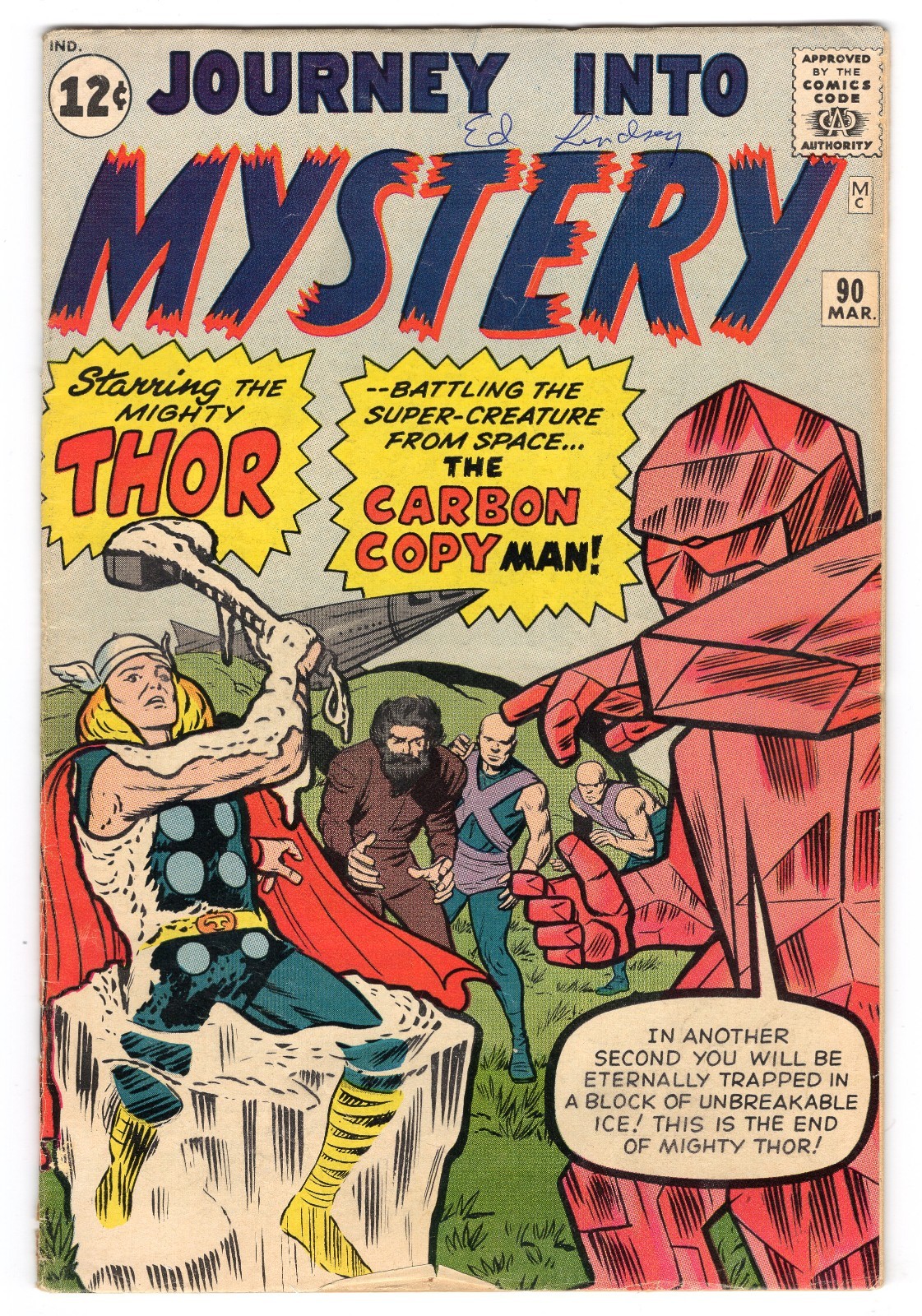 Journey Into Mystery 90 1963 Marvel Comics VG+ 4.5 1st Carbon Copy Men Thor Odin