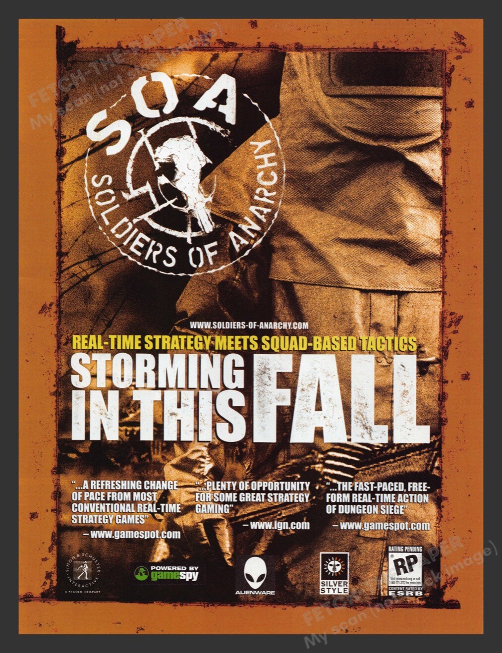 2002 SOA Soldiers of Anarchy Video Game Print Advertisement