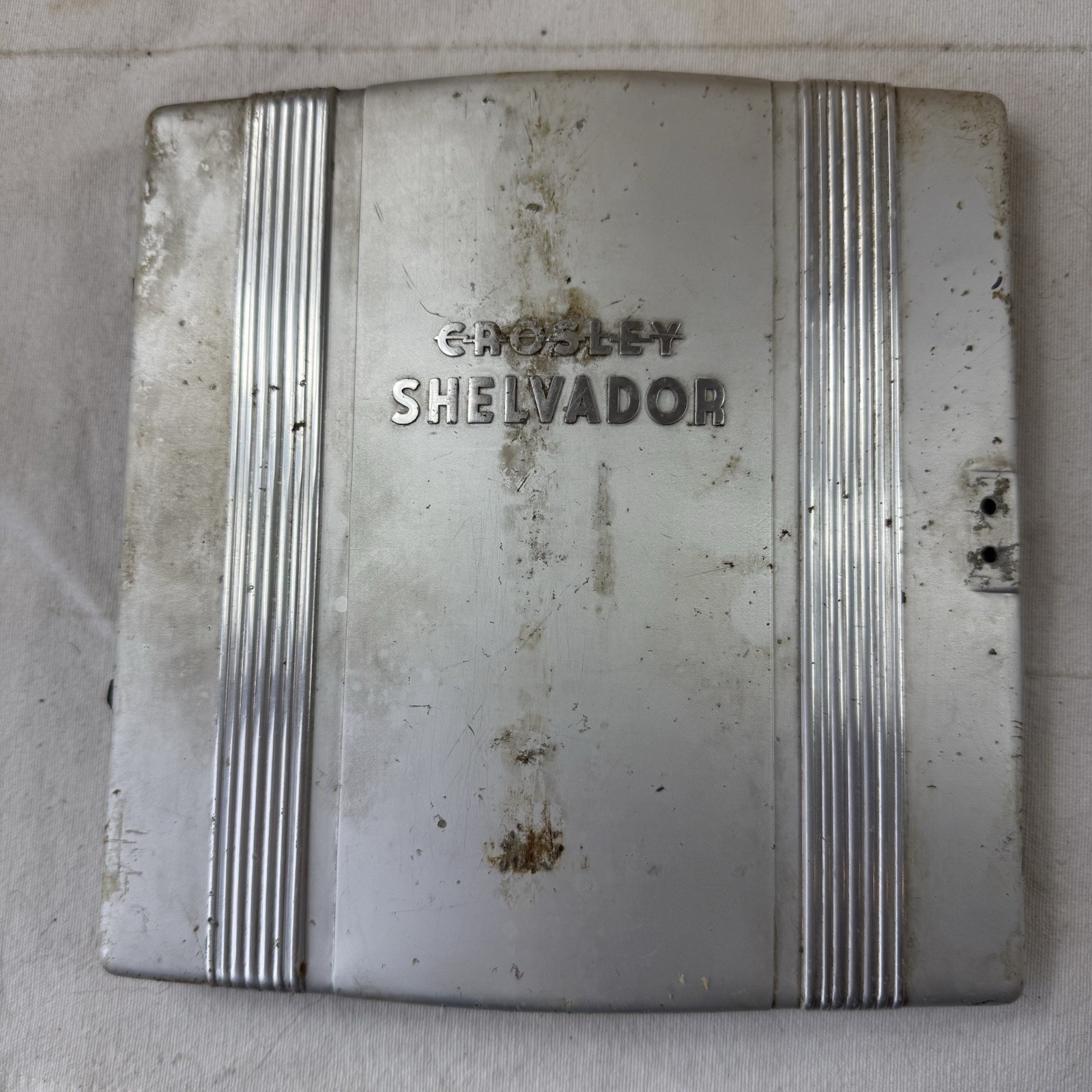 Old Vintage Crosley Shelvador Refrigerator Emblem Name Plate badge 8\