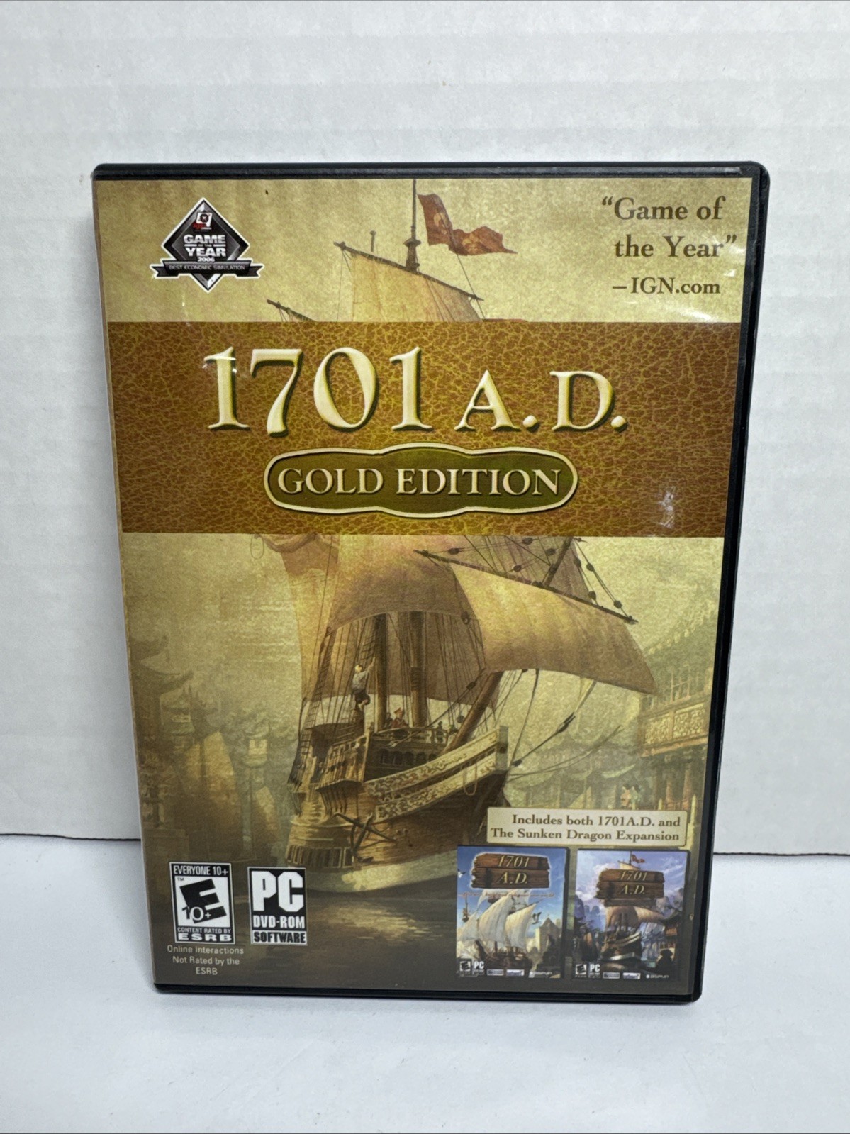 1701 A.D. Gold Edition PC Complete w/ Manual & The Sunken Dragon Expansion DVD