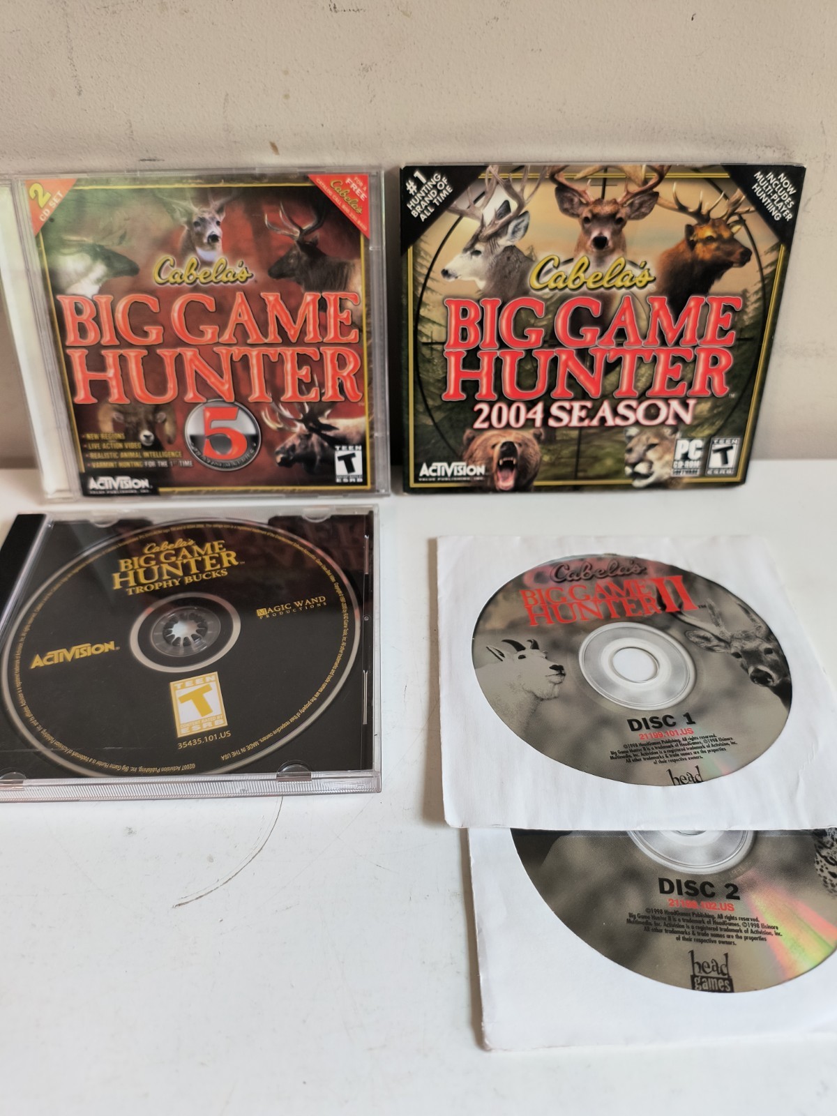 Cabelas Big Game Hunter PC Game Lot of 3 Big Game Hunter II Trophy Bucks 2004 5