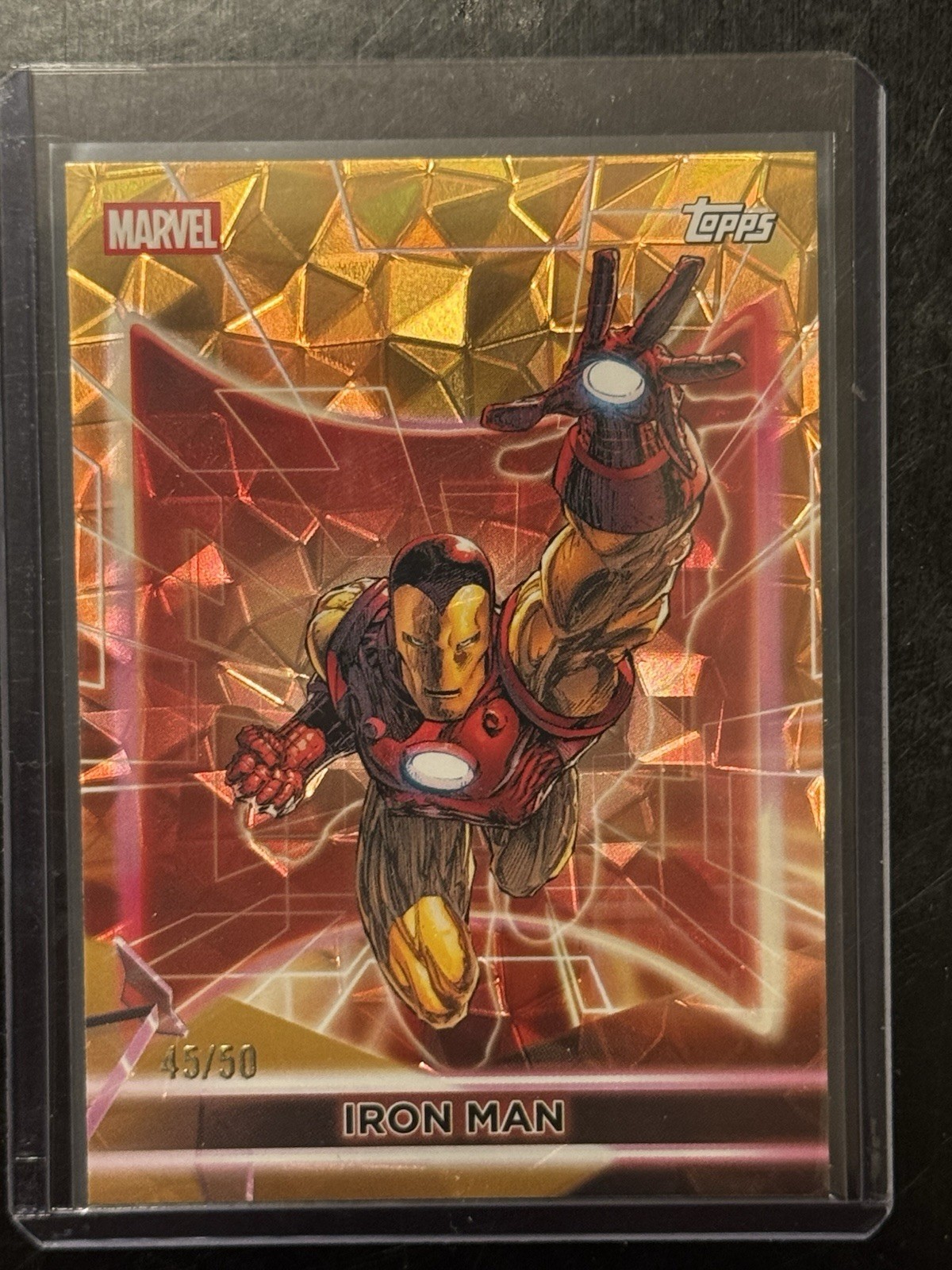 2026 Topps New Marvel Neon Iron Man  Gold Diamante Serial Numbered /50 Rare Hit
