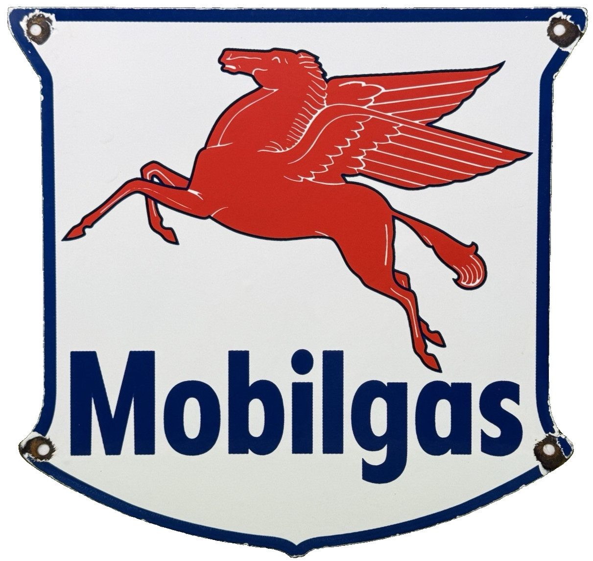 VINTAGE MOBILOIL PORCELAIN SIGN DEALERSHIP GAS STATION MOBIL MOTOR OIL PEGGY