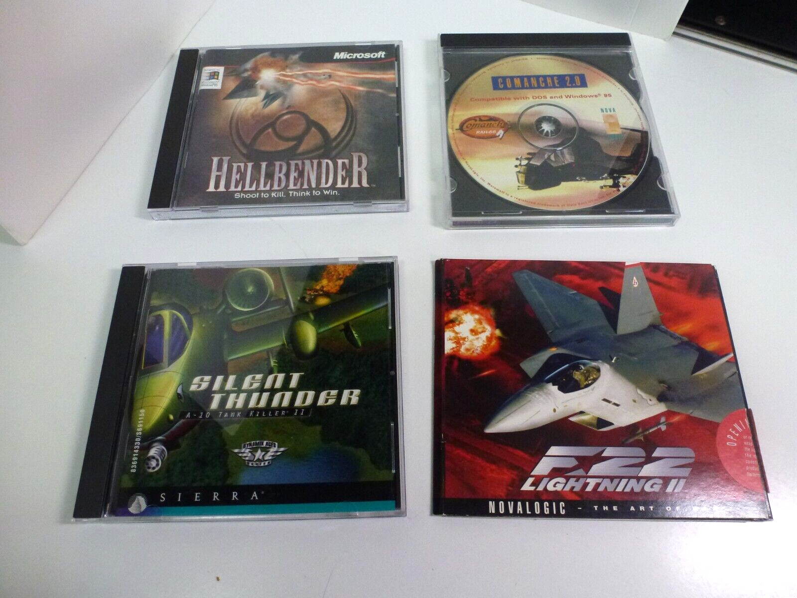 Vintage PC Flight Sim / Combat Games Lot Windows 95 F22 Lightning 2, Comanche 2