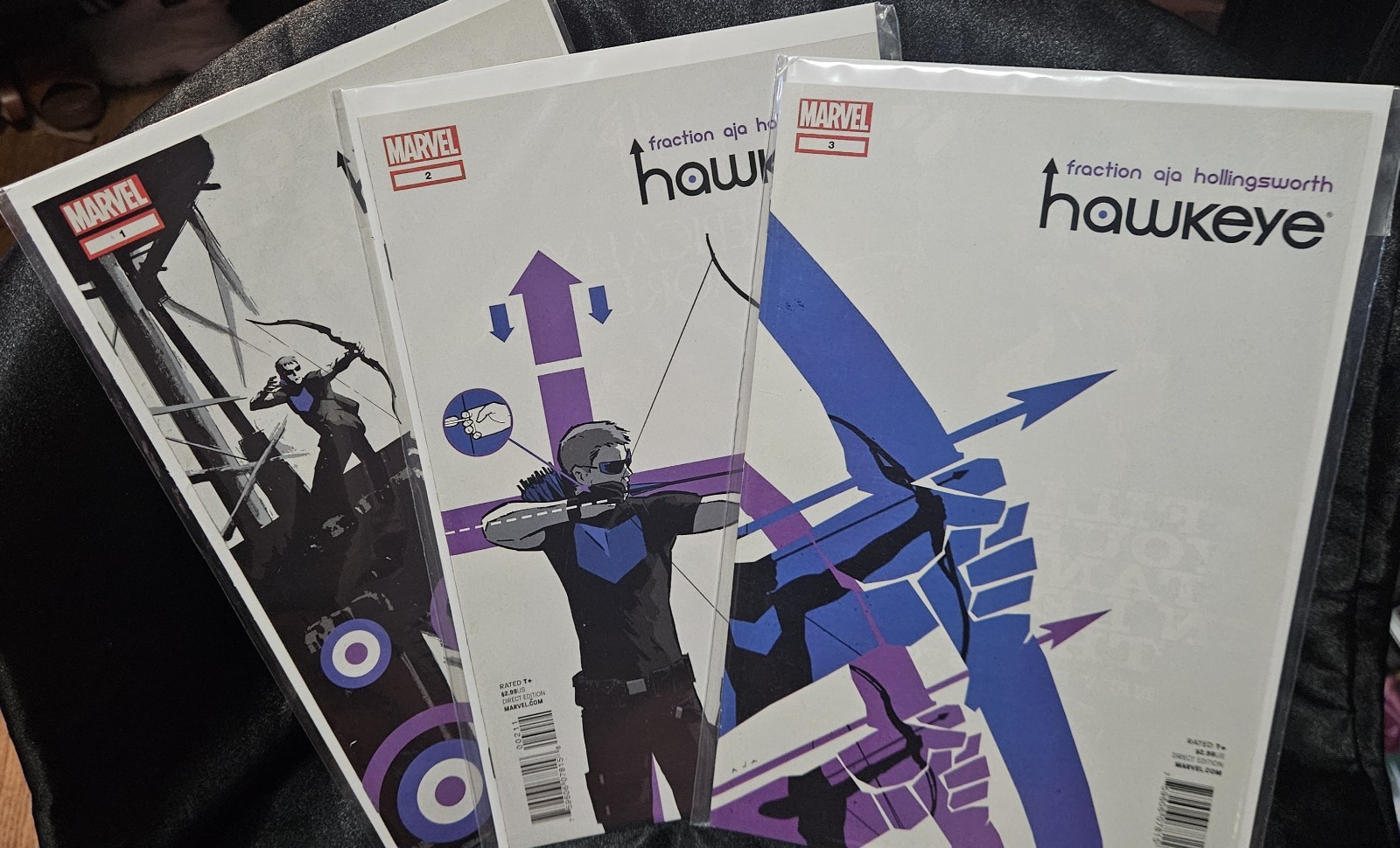 Hawkeye comic books from the acclaimed 2012 series written by Matt Fraction #1-3