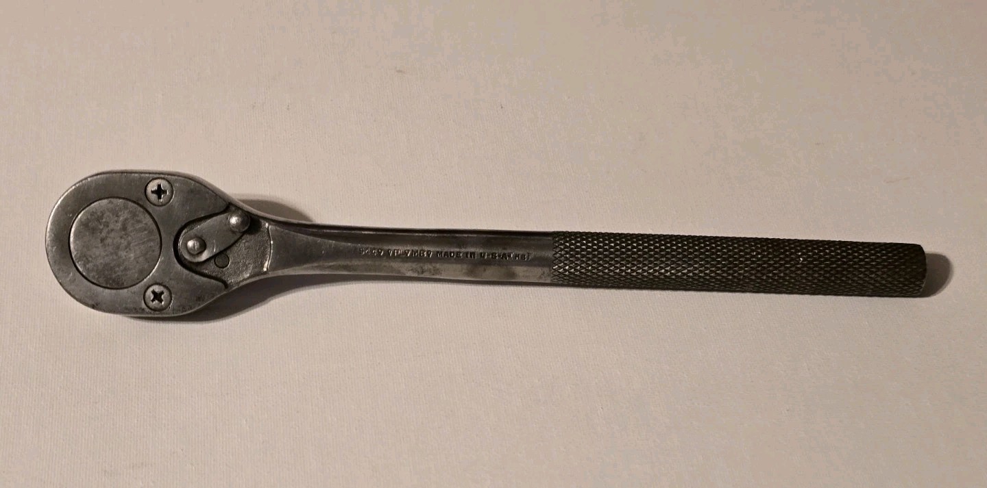 Vintage PLOMB PLVMB 1/2 Drive Ratchet 5449 Pebble Finish USA Works