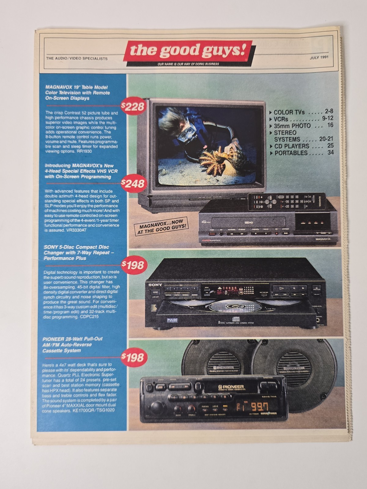 1991 Good Guys Catalog Atari Lynx Nintendo TurboGrafx Genesis Game Gear Ad