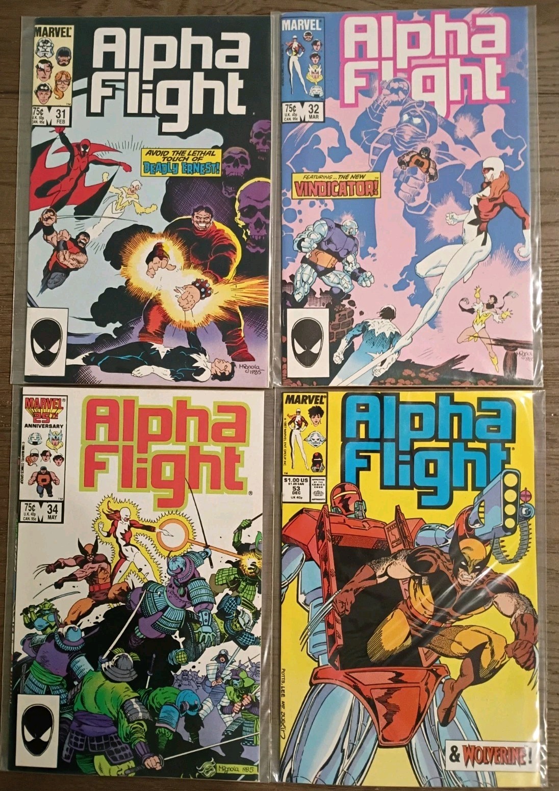 4 Key Issues Of Marvel Alpha Flight Issues 31 32 34 53 Very fine To Near mint 
