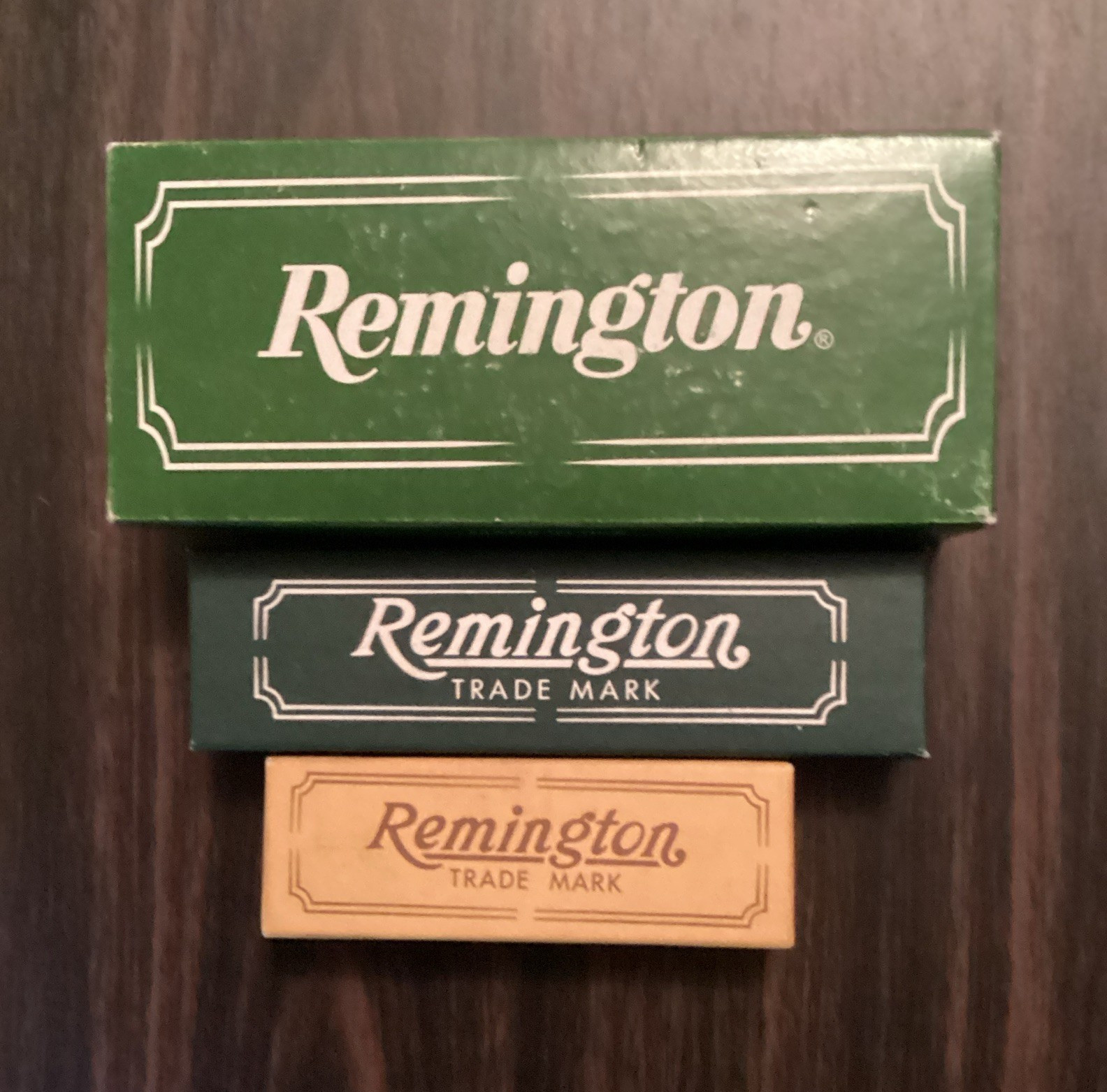 Remington 3-Pc Pocketknife Lot Manual Lockback SS Drop Point Delrin 1988
