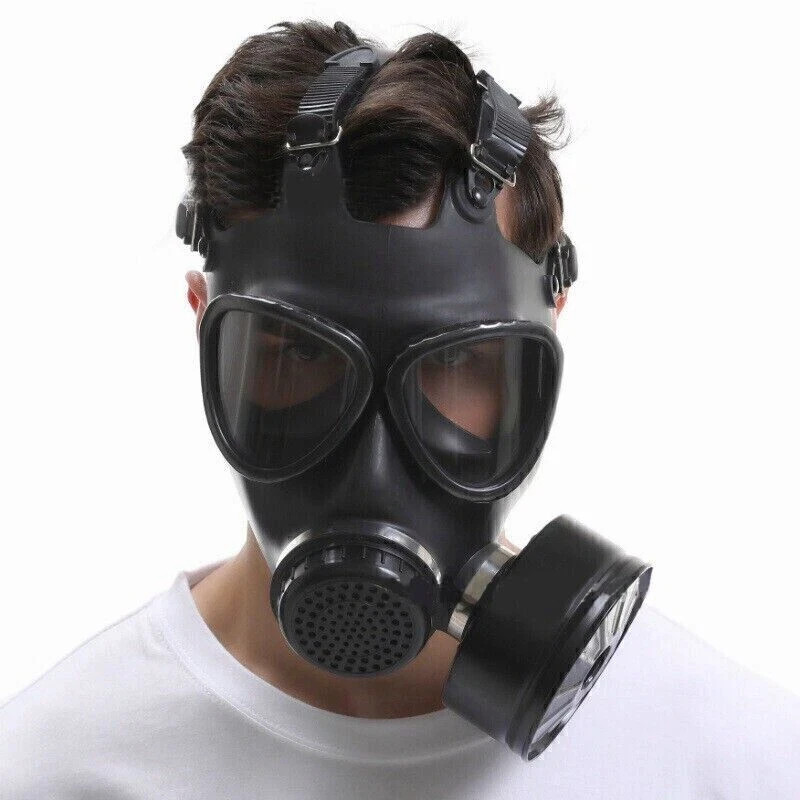 Chemical Full Face Gas Mask Soviet Military Army Respirator + 40mm Filter Box