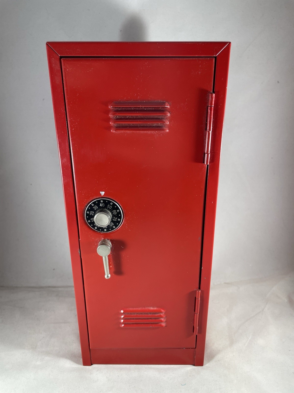 Vintage Small Mini Red Metal Locker Storage, Combination Lock Made In Korea