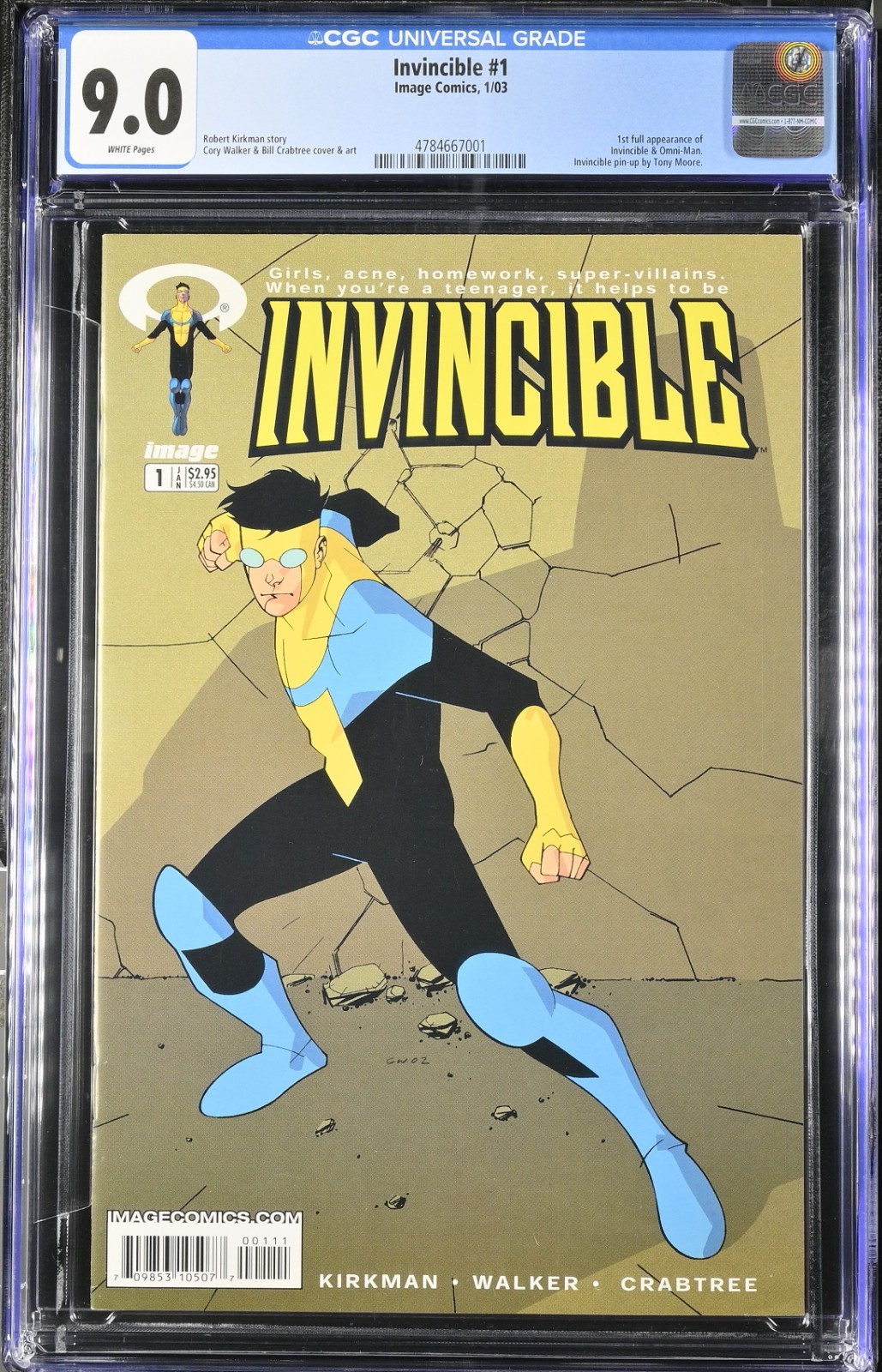 Invincible #1 CGC 9.0 WP 1st Printing 2003