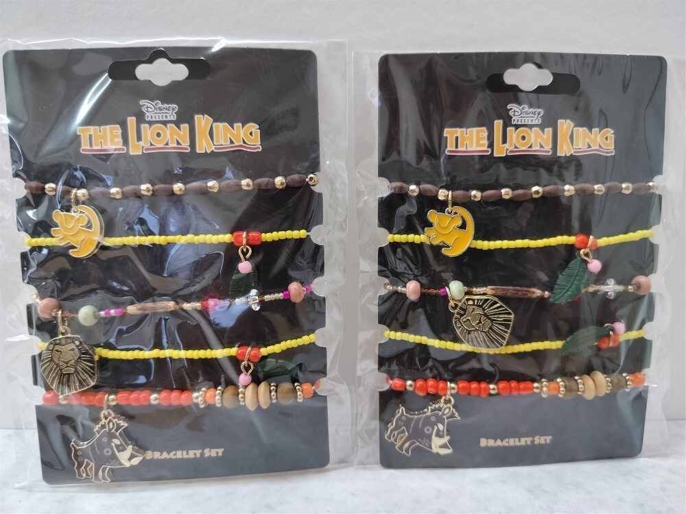 Lot of 2 Disney Presents The Lion King The Broadway Musical Bracelets Set Of 5