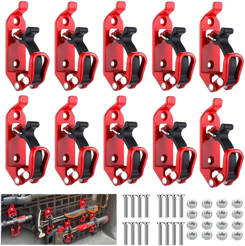 10PCS Metal Rubber Shovel Mount for Truck | Truck Bed | Roof Rack, ATV Offroad J