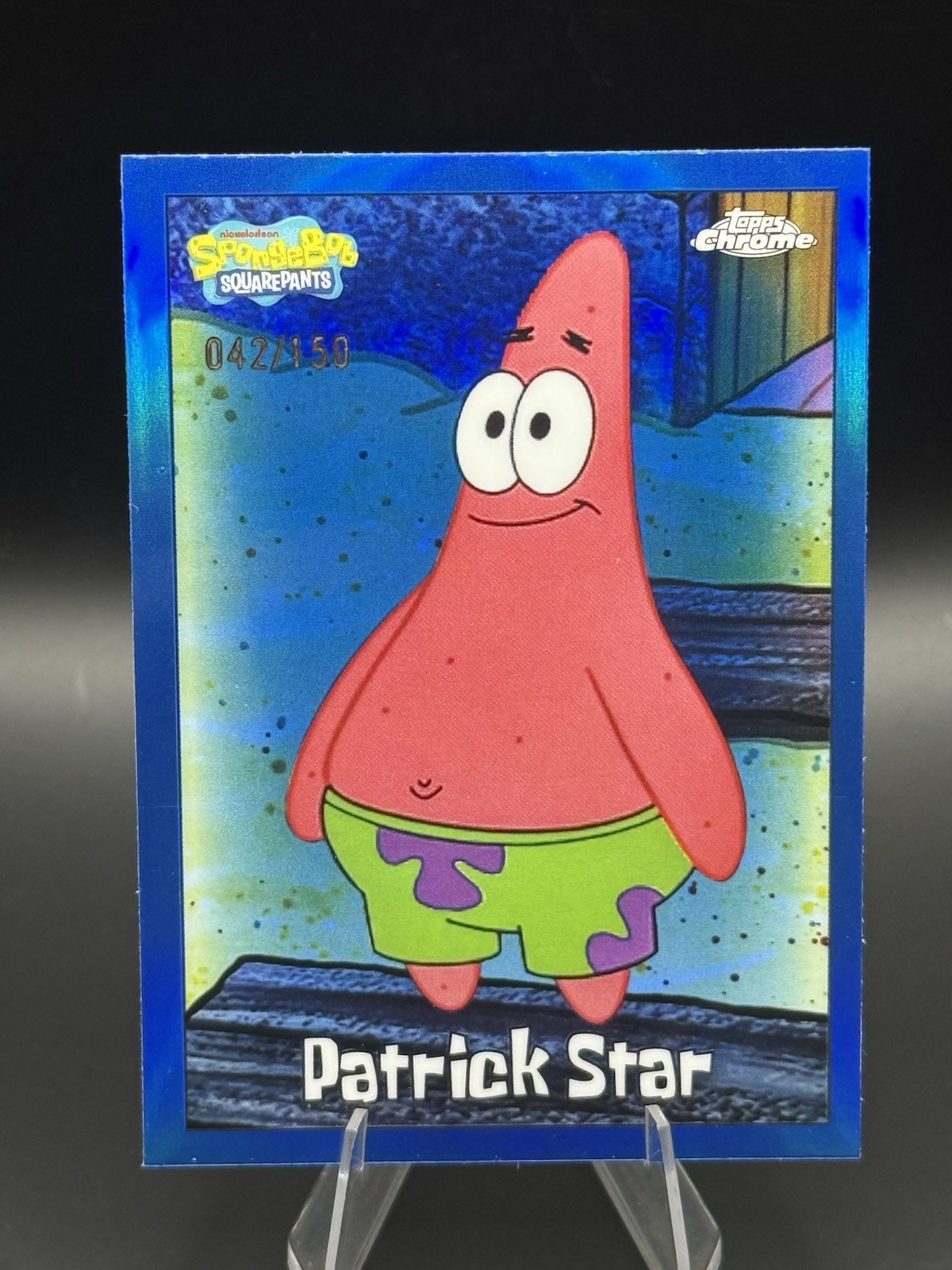 2025 Topps Chrome SpongeBob #24 Patrick Star Blue Refractor /150