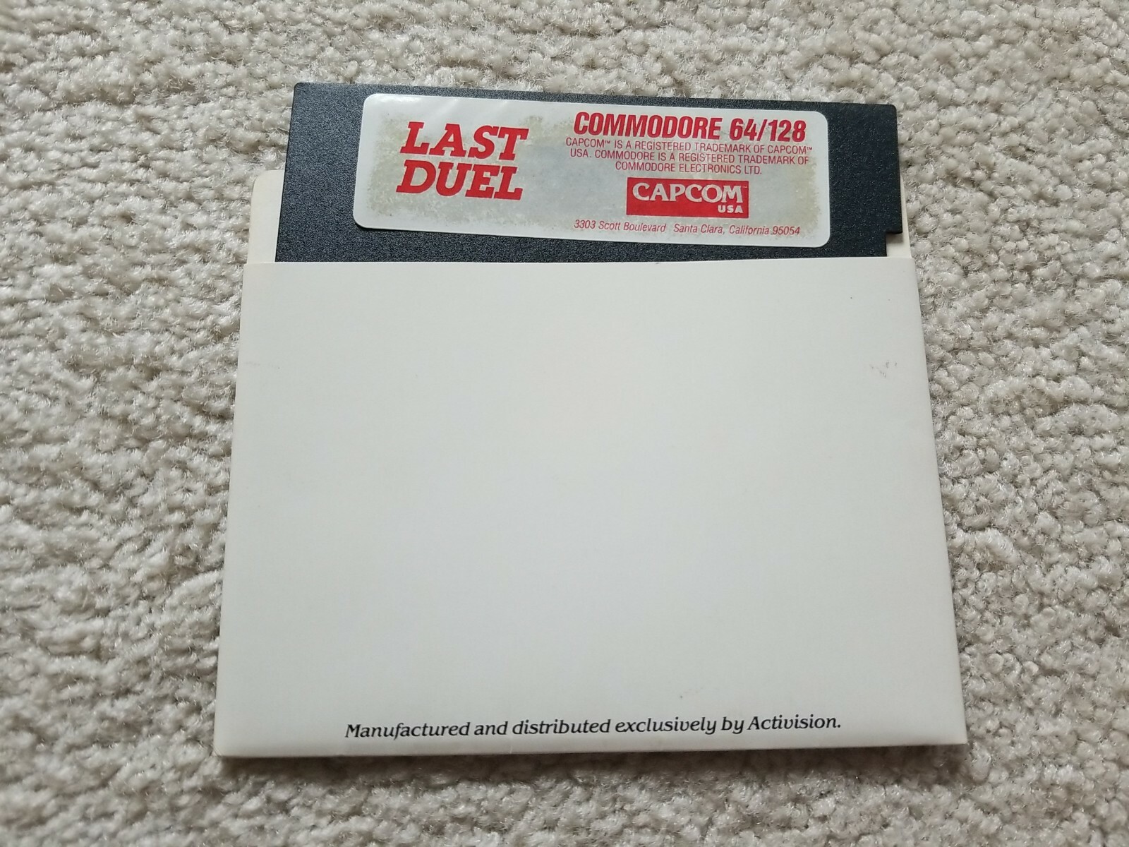 Vintage Last Duel Capcom Game Floppy Disk Commodore 64 128 C64 - Y430